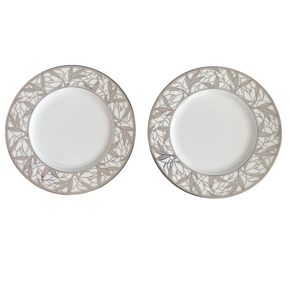 Lenox Federal Platinum Frost Accent Luncheon Plates Set Of‎ 2 USA Discontinued